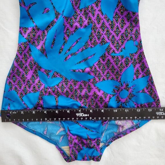 Vintage PERFECTION FIT by ROXANNE One-Piece Swimsuit Bold Tropical Print Size S - Picture 11 of 15